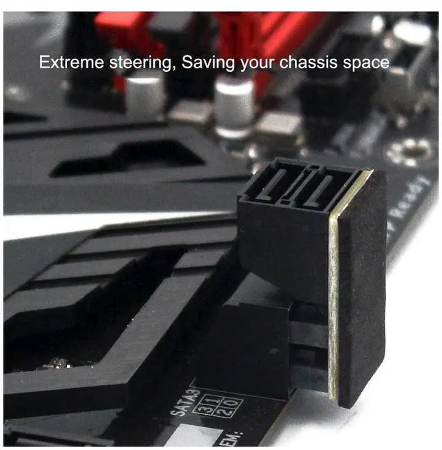 Alt view image 2 of 6 - Dual 90 Degree Steering Adapter SATA 7Pin Female to 7Pin Male 90 Degree Angled Adapter Motherboard SATA Connector for Desktops SSD HDD eokCXOY