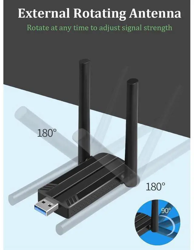 Alt view image 4 of 7 - Wireless Adapter, USB 3.0 WiFi 6 Adapter for PC - 802.11ax AX1800 PC WiFi Adapter for Desktop Laptop Dual Band Wireless Adapter WiFi Dongle for Windows 7/10/11 Wireless Network Adapter for PC Computer