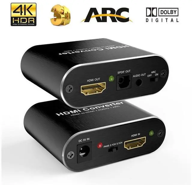 Main image of 4K 60Hz HDMI 2.0 5.1 ARC Audio Extractor for PS5 Xbox Series X 4K HDMI Audio Extractor converter HDMI + SPDIF + 3.5 mm audio Output,OZV8 eokCXOY