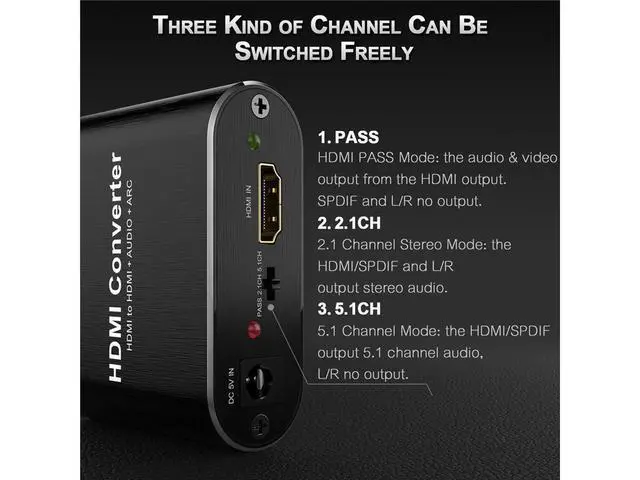Alt view image 3 of 7 - 4K 60Hz HDMI 2.0 5.1 ARC Audio Extractor for PS5 Xbox Series X 4K HDMI Audio Extractor converter HDMI + SPDIF + 3.5 mm audio Output,OZV8 eokCXOY