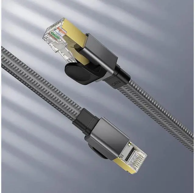 Alt view image 6 of 6 - 40Gbps Cat8 Ethernet Cable Network LAN Patch Cord Gold Plated RJ45 Connector Cat 8 Flat Wire for Router Modem Computer PC eokCXOY