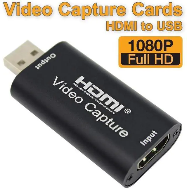 Main image of HDMI Video Capture Card, Aluminum HDMI to USB 1080p Audio Video Capture Card, Full HD Recording, Connect DSLR, Camcorder, or Action Cam to PC or Mac for High Definition Acquisition, Live Broadcasting
