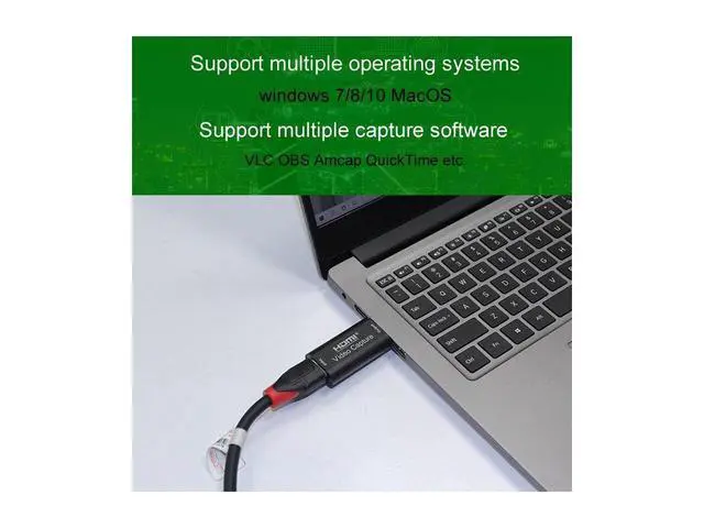 Alt view image 5 of 7 - HDMI Video Capture Card, Aluminum HDMI to USB 1080p Audio Video Capture Card, Full HD Recording, Connect DSLR, Camcorder, or Action Cam to PC or Mac for High Definition Acquisition, Live Broadcasting