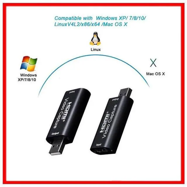 Alt view image 4 of 7 - HDMI Video Capture Card, Aluminum HDMI to USB 1080p Audio Video Capture Card, Full HD Recording, Connect DSLR, Camcorder, or Action Cam to PC or Mac for High Definition Acquisition, Live Broadcasting