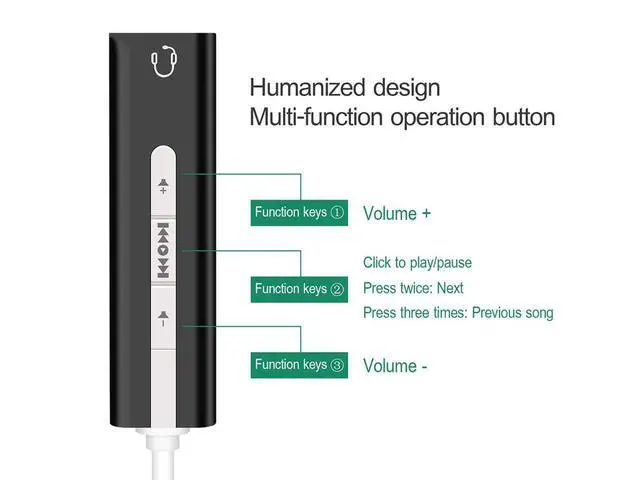Alt view image 3 of 5 - USB External Sound Card 7.1 Adapter cable 2 in 1 3.5 mm Jack Aux Audio 3D Stereo Mic Headset Microphone For Laptop PC eokCXOY