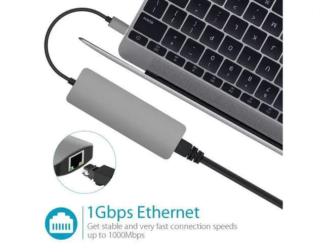 Alt view image 7 of 7 - USB C Hub, USB C Adapter 9 in 1 with USB-C Charging, Port of Mic/Audio,3 USB 3.0 Ports, HDMI, SD, Micro SD Compatible for MacBook Pro, Surface Pro,Notebook PC, USB Flash Drives and More eokCXOY