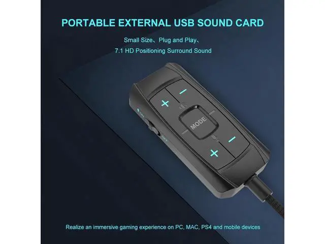 Alt view image 4 of 7 - External USB to 3.5mm AUX Sound Card Adapter with Microphone 7.1 Audio Adapter 3D Antimagnetic Audio Headset Microphone Jack For Laptop PC/PS4/PS5 eokCXOY