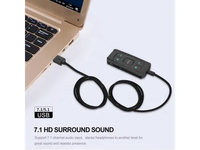 Alt view image 2 of 7 - External USB to 3.5mm AUX Sound Card Adapter with Microphone 7.1 Audio Adapter 3D Antimagnetic Audio Headset Microphone Jack For Laptop PC/PS4/PS5 eokCXOY