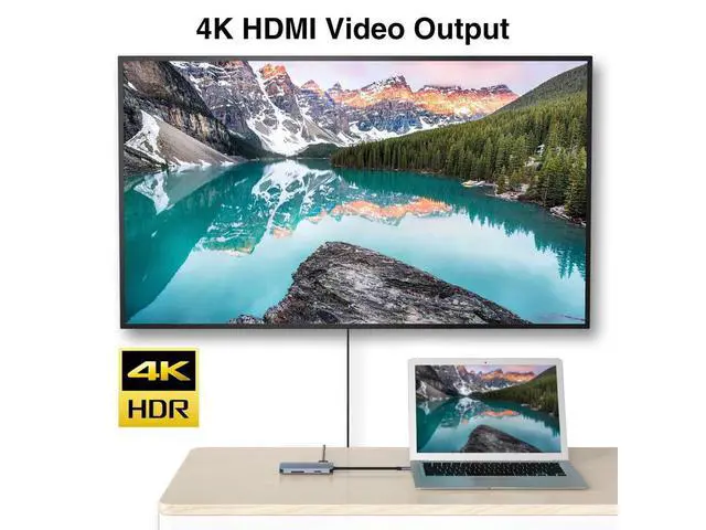 Alt view image 7 of 7 - USB-C HUB Multiport USB C Adapter, 8-in-1 Type-C Dongle USB-C Thunderbolt 3 Dock Portable with Gigabit Ethernet, 60W USB C PD Charge Port, 4K HDMI, SD/TF Card Reader, 3-USB 3.0 Ports for MacBook/Pro