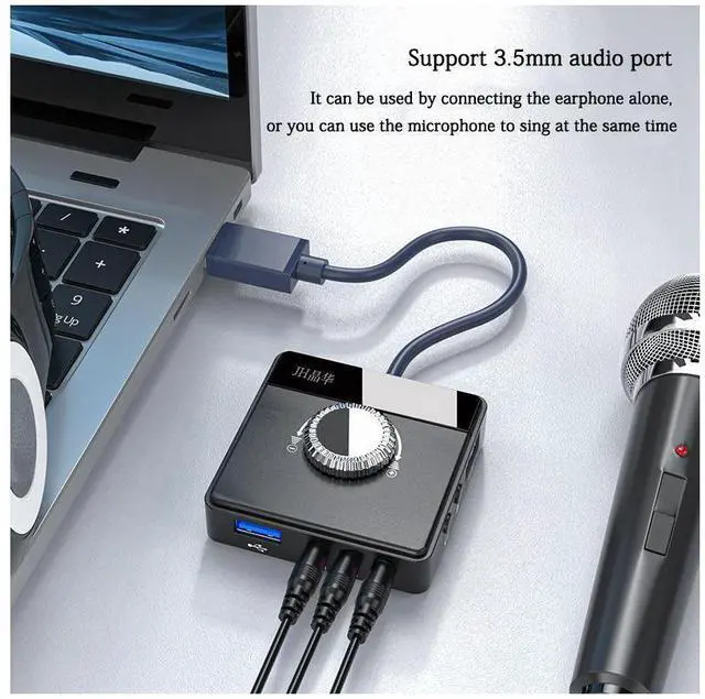 Alt view image 6 of 7 - USB Sound Card Desktop Computer Notebook External Audio Converter Microphone Voice Live Sound Card eokCXOY