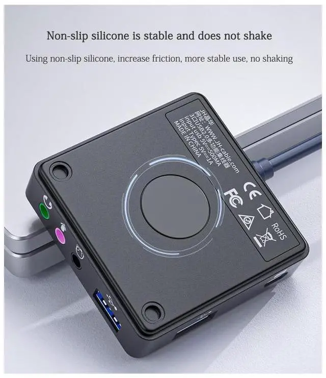 Alt view image 3 of 7 - USB Sound Card Desktop Computer Notebook External Audio Converter Microphone Voice Live Sound Card eokCXOY