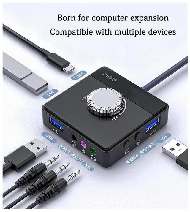Alt view image 5 of 7 - USB Sound Card Desktop Computer Notebook External Audio Converter Microphone Voice Live Sound Card eokCXOY