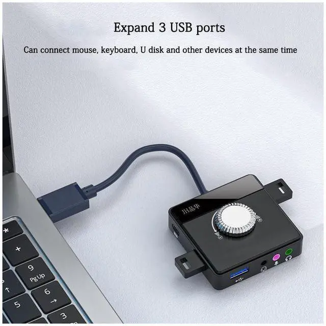 Alt view image 4 of 7 - USB Sound Card Desktop Computer Notebook External Audio Converter Microphone Voice Live Sound Card eokCXOY