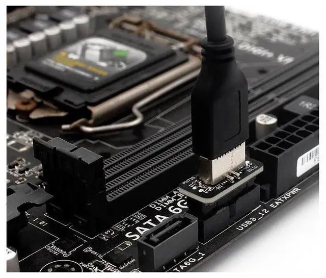 Alt view image 3 of 4 - Motherboard Internal USB 3.0 20Pin/19P Header to Type-E A-Key USB 3.1 20 Pin Adapter for Type C Front Panel Chassis Bracket eokCXOY
