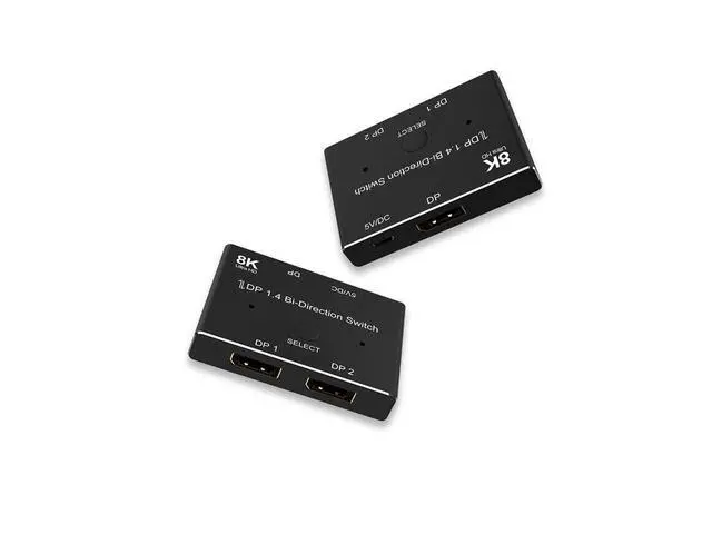 Alt view image 2 of 7 - 8K DisplayPort Switch Bidirectional DP 1.4 KVM Splitter 2 in 1 Out - Supports 8K 4K 1080P HD, Manual DP Switcher for PC Host Monitor etc eokCXOY