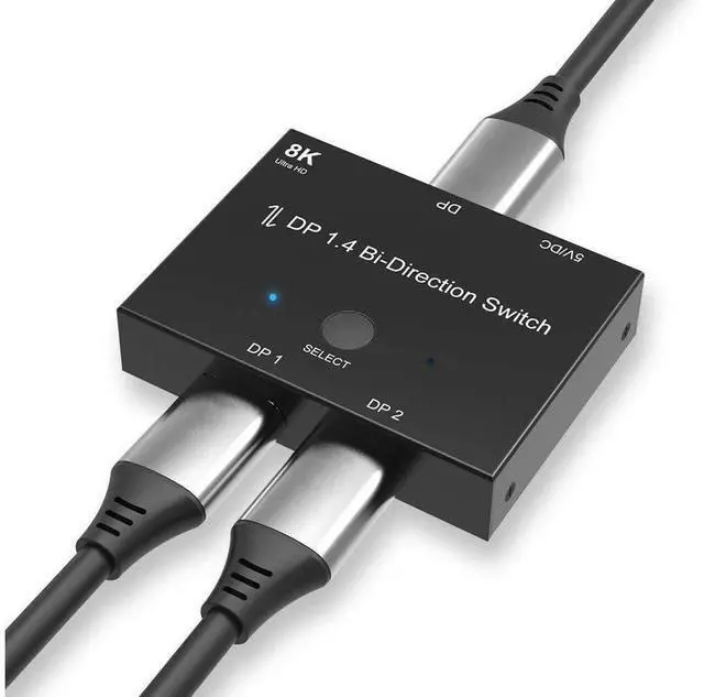Main image of 8K DisplayPort Switch Bidirectional DP 1.4 KVM Splitter 2 in 1 Out - Supports 8K 4K 1080P HD, Manual DP Switcher for PC Host Monitor etc eokCXOY