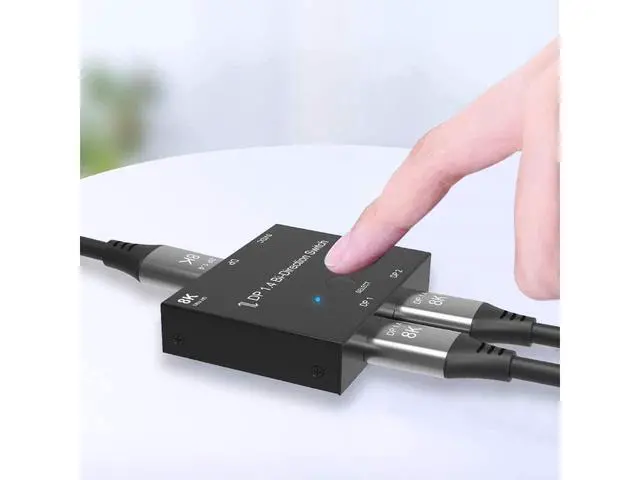 Alt view image 7 of 7 - 8K DisplayPort Switch Bidirectional DP 1.4 KVM Splitter 2 in 1 Out - Supports 8K 4K 1080P HD, Manual DP Switcher for PC Host Monitor etc eokCXOY