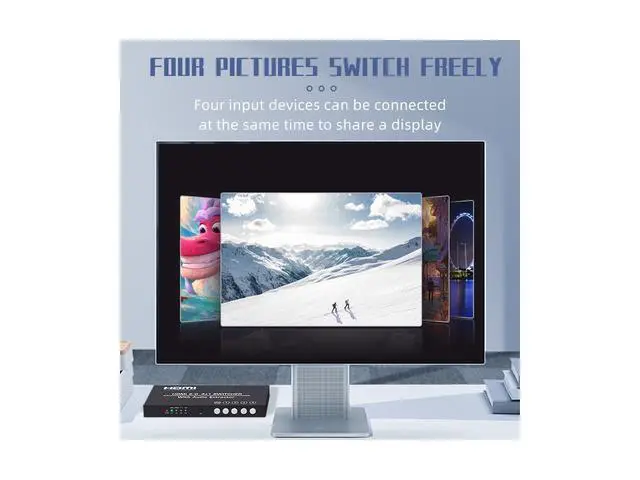 Alt view image 4 of 7 - HDMI 2.0 Switch 4K@60HZ HD 4 Port HDMI Switcher 4 In 1 out Audio Separation with 3.5mm Analog Audio Digital Fiber Coaxial Port Remote Control eokCXOY