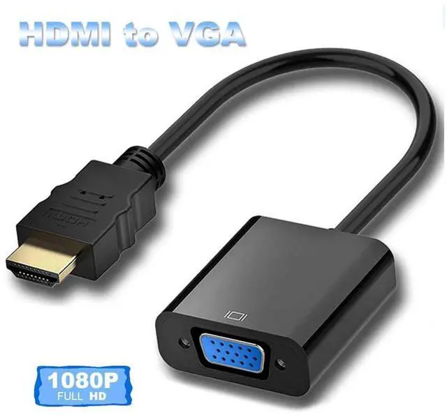 Main image of HDMI to VGA for 1080P Active HDTV HDMI to VGA adapter Converter Male to Female Compatible with TV, PC, Laptop, Xbox,Monitor, Projector,Chromebook, and more,Black (Adapter)