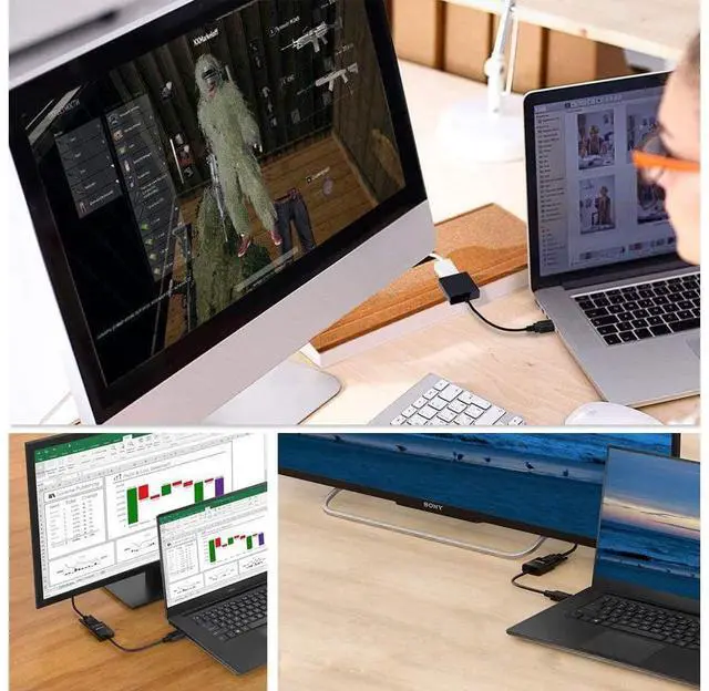 Alt view image 7 of 7 - HDMI to VGA for 1080P Active HDTV HDMI to VGA adapter Converter Male to Female Compatible with TV, PC, Laptop, Xbox,Monitor, Projector,Chromebook, and more,Black (Adapter)