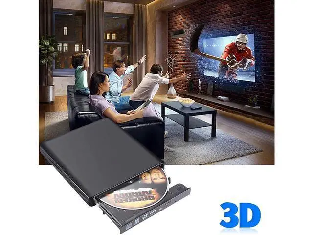 Alt view image 5 of 7 - External CD/DVD Drive, USB 2.0 Slim Protable External CD-RW Drive CD Burner DVD-R Reader Player for Laptop Notebook PC Desktop Computer, Black eokCXOY