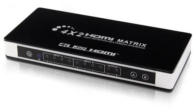 Alt view image 6 of 7 - HDMI Matrix ARC Switch 4x2 4K@60Hz HDMI 2.0 YUV444, SPDIF and L/R Audio Output, Audio Return Channel, HDMI Down Scaler 4K 1080P Sync, IR Remote, HDR10+,HDCP2.2, 18Gbps, 4 IN 2 OUT HDMI MATRIX Splitter