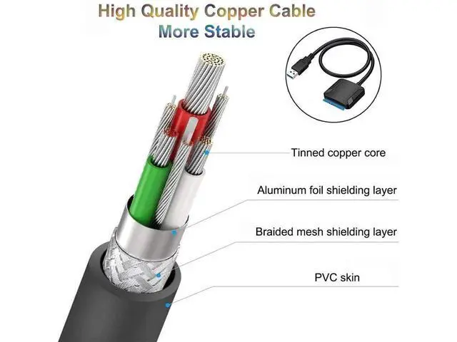 Alt view image 6 of 7 - USB 3.0 to SATA Adapter SATA to USB Cable SATA to USB 3.0 External Converter 5Gbps High Speed Plug and Play Cable USB 3.0 to SATA III Hard Driver Adapter Compatible for 2.5/3.5 Inch HDD SSD eokCXOY