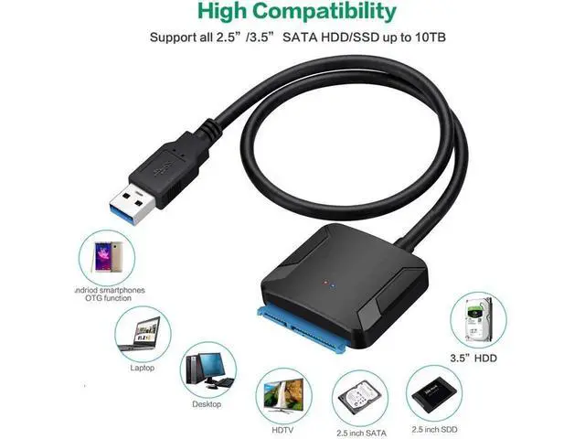 Alt view image 3 of 7 - USB 3.0 to SATA Adapter SATA to USB Cable SATA to USB 3.0 External Converter 5Gbps High Speed Plug and Play Cable USB 3.0 to SATA III Hard Driver Adapter Compatible for 2.5/3.5 Inch HDD SSD eokCXOY