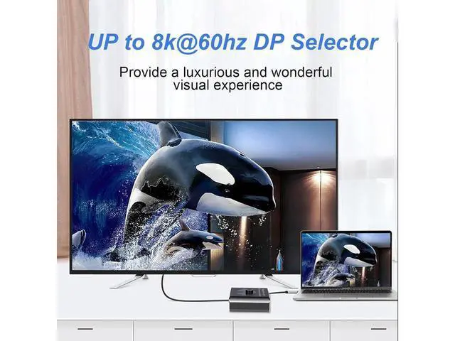 Alt view image 6 of 7 - 2 Port DisplayPort Switch Bidirectional, 8K Bi-Direction Display Port Switch 2 in 1 Out / 1 in 2 Out Manual Switch DP Switcher Selector Box Support 8K@60Hz 4K@120Hz for PC/Laptop/Game Console eokCXOY