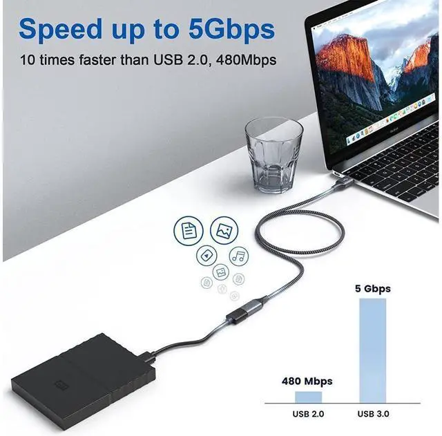 Alt view image 3 of 7 - USB 3.0 Extension Cable 10ft/3M, USB A Male to A Female Cable USB Extension Lead High Speed 5Gbps Data Transfer Compatible for Printer, Scanner, Camera, Keyboard, Card Reader, Hard Drive, USB Disk