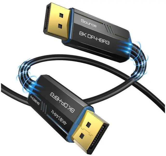 Main image of 8K Long DP Fiber Optic Cable 65FT/20M, Displayport 1.4 Cable, 32.4Gbps Ultra High Speed, 8K@60Hz, 4K@144Hz, Support HBR3, DSC 1.2, HDR10, Compatible with Graphics Card, Projector, Monitor eokCXOY