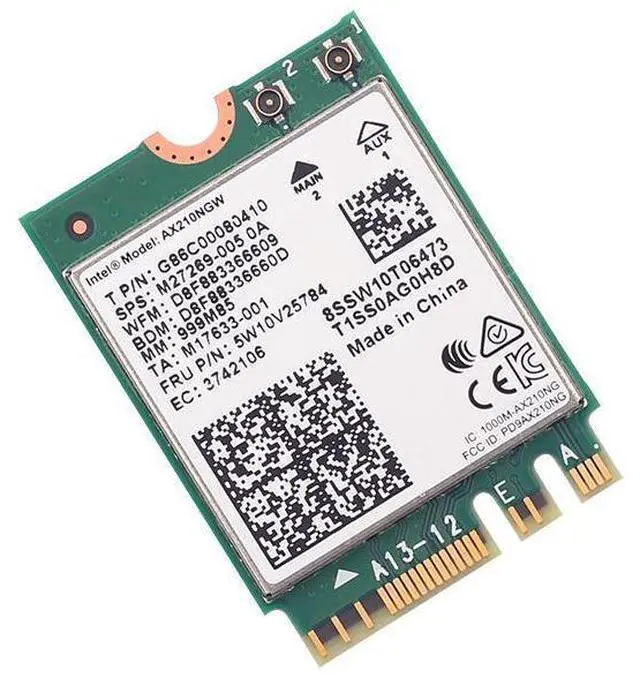 Alt view image 3 of 7 - Tri-Band AX210 Wifi Card Wi-Fi 6E AX210NGW NGFF M.2 2230 160MHz 2x2 MU-MIMO AX3000 Wireless 802.11ax Wi-Fi Bluetooth Network Adapter for PC Windows 10/11(64bit) Only eokCXOY