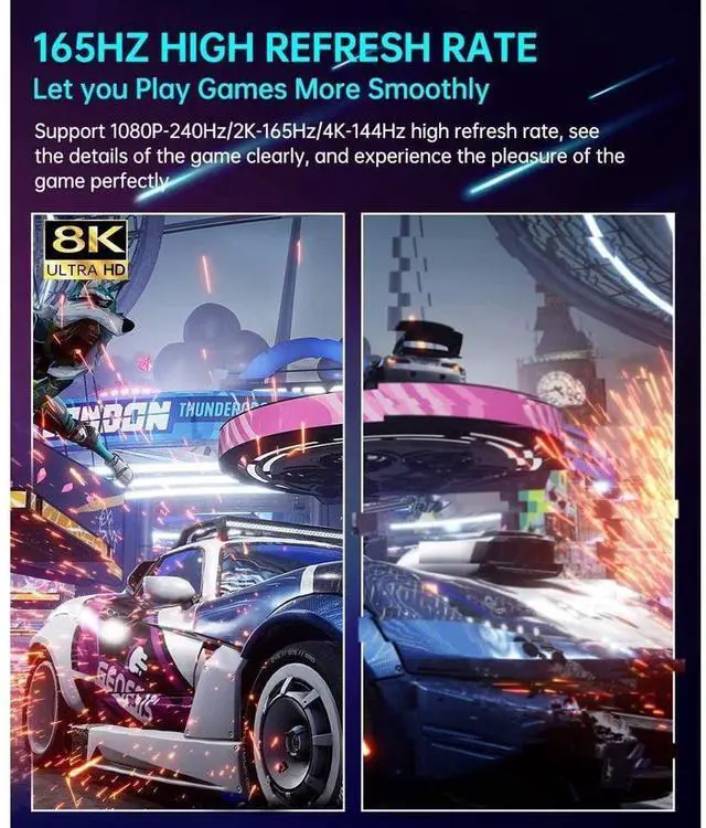 Alt view image 6 of 7 - DisplayPort Cable 1.4, 8K 3.3FT DP Cable 32.4Gbps 8K@60Hz HBR3 4K@60Hz/144Hz/120Hz 5K@60Hz 1080P@240Hz Support FreeSync G-Sync HDR10 for Gaming Monitor Graphics Card - Silver eokCXOY