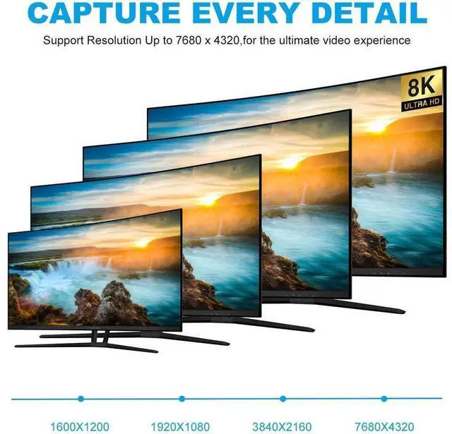 Alt view image 5 of 7 - DisplayPort Cable, 8K DP Cable -(4K@144Hz, 8K@60Hz, 2K@165Hz) Gold-Plated DP to DP Cable Ultra High Speed Display Port Cable for Laptop PC TV etc- Gaming Monitor Cable - 10m 33ft