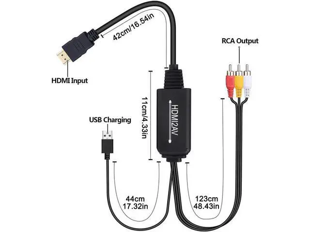 Alt view image 5 of 7 - HDMI to RCA Cable, HDMI to RCA Converter Adapter Cable, 1080P HDMI to AV 3RCA CVBs Composite Video Audio Supports for Amazon Fire Stick, Roku, Chromecast, PC, Laptop, Xbox, HDTV, DVD eokCXOY