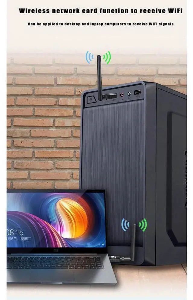 Alt view image 4 of 7 - [ 2 in 1] AC600 WiFi Bluetooth Dongle, 600Mbps Dual Band 2.4/5Ghz USB Wireless Adapter, Bluetooth 5.0 Adapter External Receiver with High Gain Antenna for PC/Desktop/Laptop, Windows 11/10/8.1/7