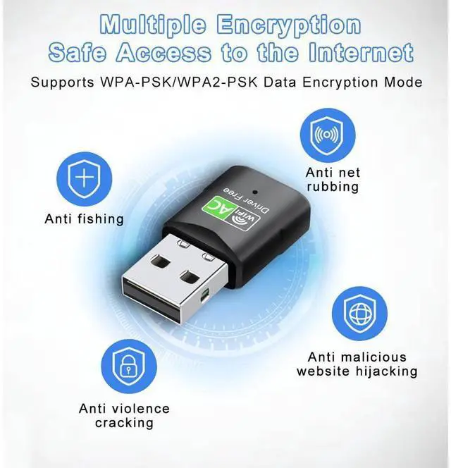 Alt view image 5 of 7 - Free Driver USB Wifi Adapter 600Mbps 2.4/5.8GHz Dual Band USB Ethernet PC Wireless Network Card Lan Wifi Dongle Receiver eokCXOY