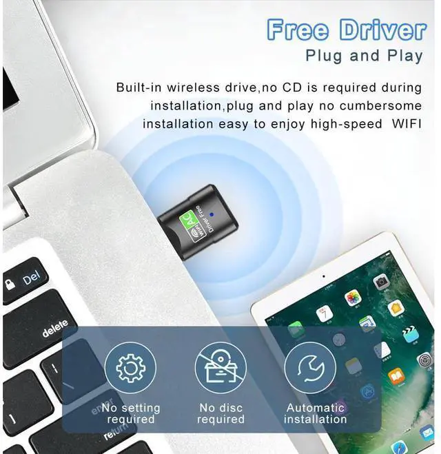 Alt view image 3 of 7 - Free Driver USB Wifi Adapter 600Mbps 2.4/5.8GHz Dual Band USB Ethernet PC Wireless Network Card Lan Wifi Dongle Receiver eokCXOY