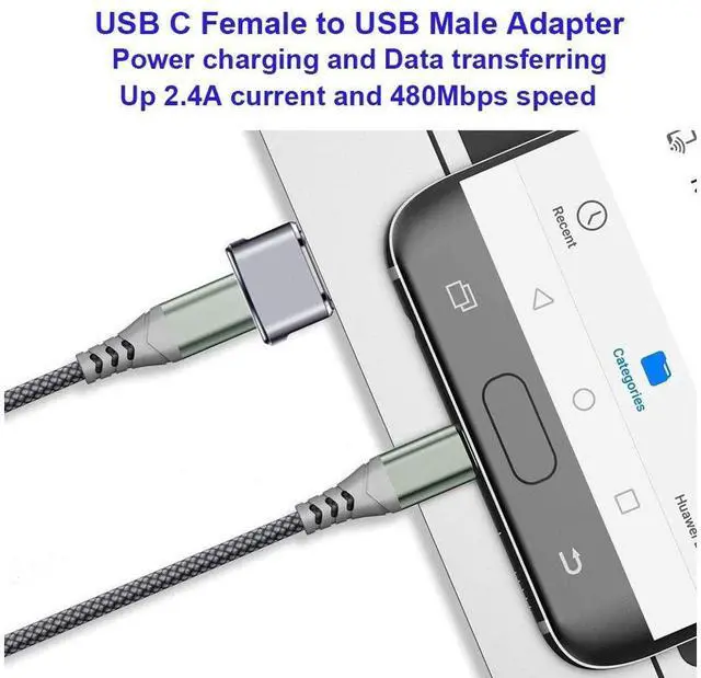 Alt view image 3 of 7 - USB C to USB Adapter (2 Pack), USB-C Female to USB Male, USB Type C to USB OTG Adapter Compatible with MacBook Pro/Air 2015 Laptops, iPhone 11 Pro Max,Airpods iPad 2018,Samsung Galaxy S20 S20+ eokCXOY