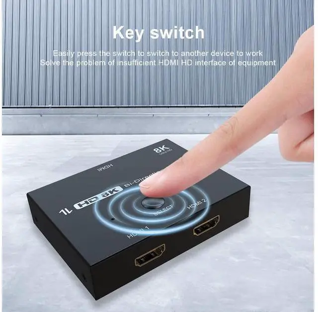 Alt view image 4 of 7 - HDMI 2.1 Ultra 8K HD Bi-Directional Switch 8K@60Hz 4K@120Hz 1in 2out, 2in 1out High Speed 48Gbps Splitter Converter Compatible with Xbox PS5 Projectors Monitors eokCXOY