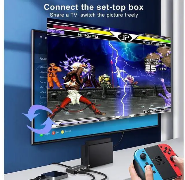 Alt view image 7 of 7 - HDMI 2.1 Ultra 8K HD Bi-Directional Switch 8K@60Hz 4K@120Hz 1in 2out, 2in 1out High Speed 48Gbps Splitter Converter Compatible with Xbox PS5 Projectors Monitors eokCXOY