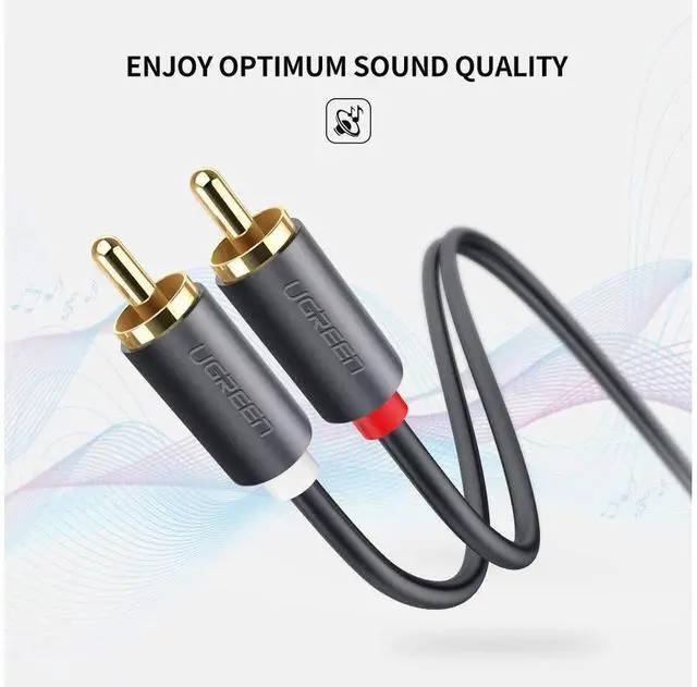 Alt view image 4 of 7 - RCA Stereo Cable/Cord (Dual 2 x RCA Male to 2 x RCA Male Audio Cable, Digital & Analogue, Double-Shielded, PRO Series) supports (Amplifiers, AV Receivers, Hi-Fi) 3 Feet