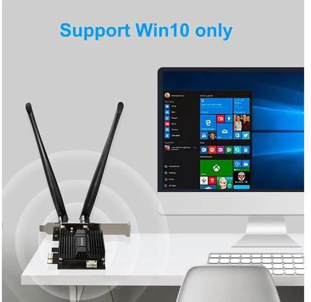 Alt view image 5 of 7 - 3000Mbps WiFi 6 PCI Express WiFi Card, Bluetooth 5.1 Dual Band 2.4G/5GHz 802. 11AC/AX Intel AX200 Chips Heat Sink Technology WiFi Network Adapter for PC Supports Windows10 (64bit) Only eokCXOY