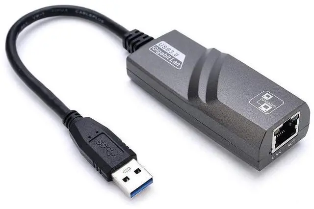 Main image of Super Speed USB 3.0 to RJ45 10/100/1000Mbps Gigabit Ethernet Network Adapter for PC or Laptop Windows 10, 8, 7, XP, Vista, Mac OS, Linux (Black) (USB 3.0 to RJ45 Ethernet Adapter) eokCXOY