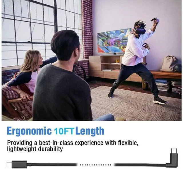 Alt view image 5 of 7 - USB C to USB Type-C Charge Cable 10ft, Super Speed Data Transfer Cable for Oculus Quest Link VR Quick Charge Cable for Phone Tablet Oculus Link Headset Cable ( 10feet/ 3m) eokCXOY