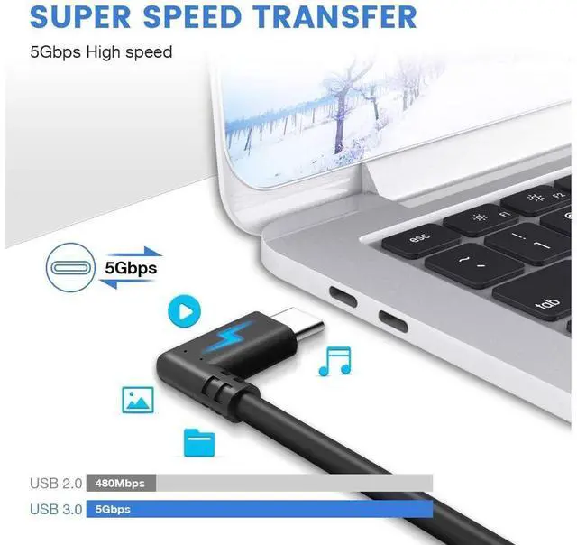 Alt view image 2 of 7 - USB C to USB Type-C Charge Cable 10ft, Super Speed Data Transfer Cable for Oculus Quest Link VR Quick Charge Cable for Phone Tablet Oculus Link Headset Cable ( 10feet/ 3m) eokCXOY