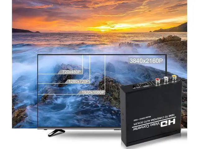 Alt view image 6 of 7 - HDMI to RCA and HDMI Adapter Converter, HDMI to HDMI+3RCA CVBS AV Composite Video Audio Adapter/Splitter, with Power Adapter Support 1080P, PAL, NTSC, for HD TV, Older TV,Camera, Monitor etc eokCXOY