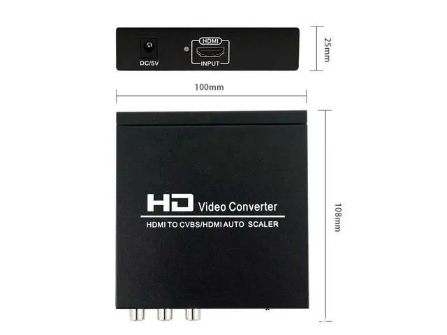 Alt view image 2 of 7 - HDMI to RCA and HDMI Adapter Converter, HDMI to HDMI+3RCA CVBS AV Composite Video Audio Adapter/Splitter, with Power Adapter Support 1080P, PAL, NTSC, for HD TV, Older TV,Camera, Monitor etc eokCXOY