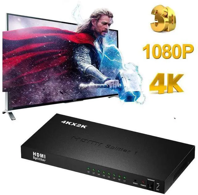 Alt view image 5 of 7 - HDMI Splitter - 8-Port - 4Kx2K 3D 1080P - HDMI Splitter 1 In 8 Out - 8 Way HDMI Splitter - HDMI Port Splitter -For PS 3/4, Xbox, HDTVs, projectors, PC monitors,Blu-ray DVD player eokCXOY
