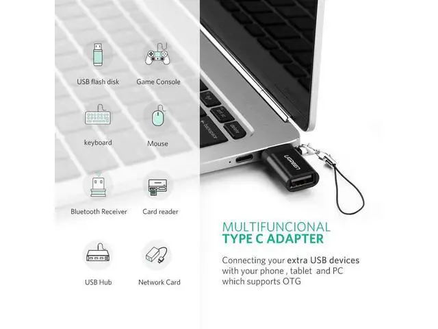 Alt view image 4 of 7 - 2-Pack USB C Adapter Hi-Speed USB Type C to USB-A 3.0, Black for MacBook Pro 2017 2016, Samsung Galaxy S9 S8 Plus Note 9 8, LG G7 ThinQ V20 G5 G6 V30, Nexus 6P 5X, Google Pixel 2 XL eokCXOY